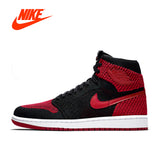 Original New Arrival Authentic Official Nike Air Jordan 1 Flyknit AJ1 Men's Breathable Basketball Shoes Sports Sneakers Non-slip