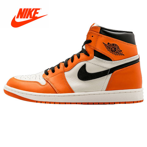 Original New Arrival Authentic Nike Air Jordan 1 Retro High OG AJ1 White Orange