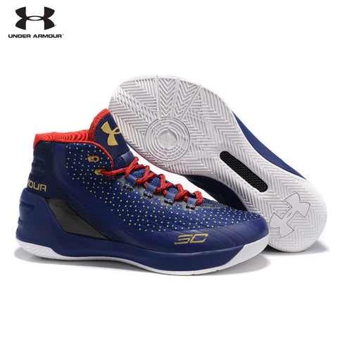 UNDER ARMOUR New Arrival UA Men Curry V3 With Seaglass Insole Basketball Sneakers Medium Cut Outdoor Athletic Cushioning Shoes