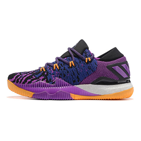 Adidas Crazylight Boost Low Men's Basketball Shoes, Purple, Non-slip Breathable