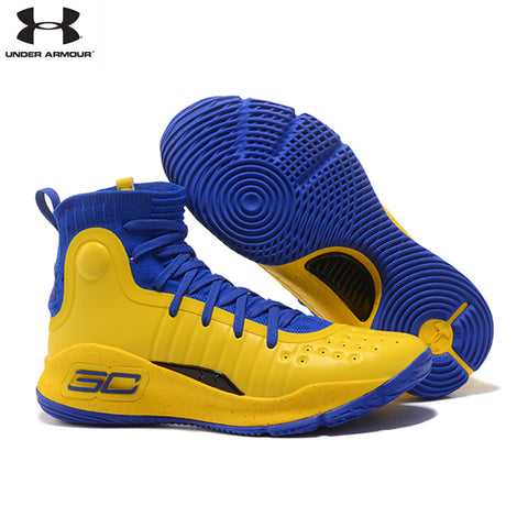 Under Armour UA Men's Curry 4 Sport Basketball Sneakers Outdoor Medium Top Athletic Unique Knitted Socks Design New Color Shoes